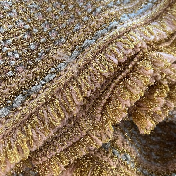 M Missoni Gold Silver Glitter Knit Skirt Suit Size 44 - Picture 15 of 17